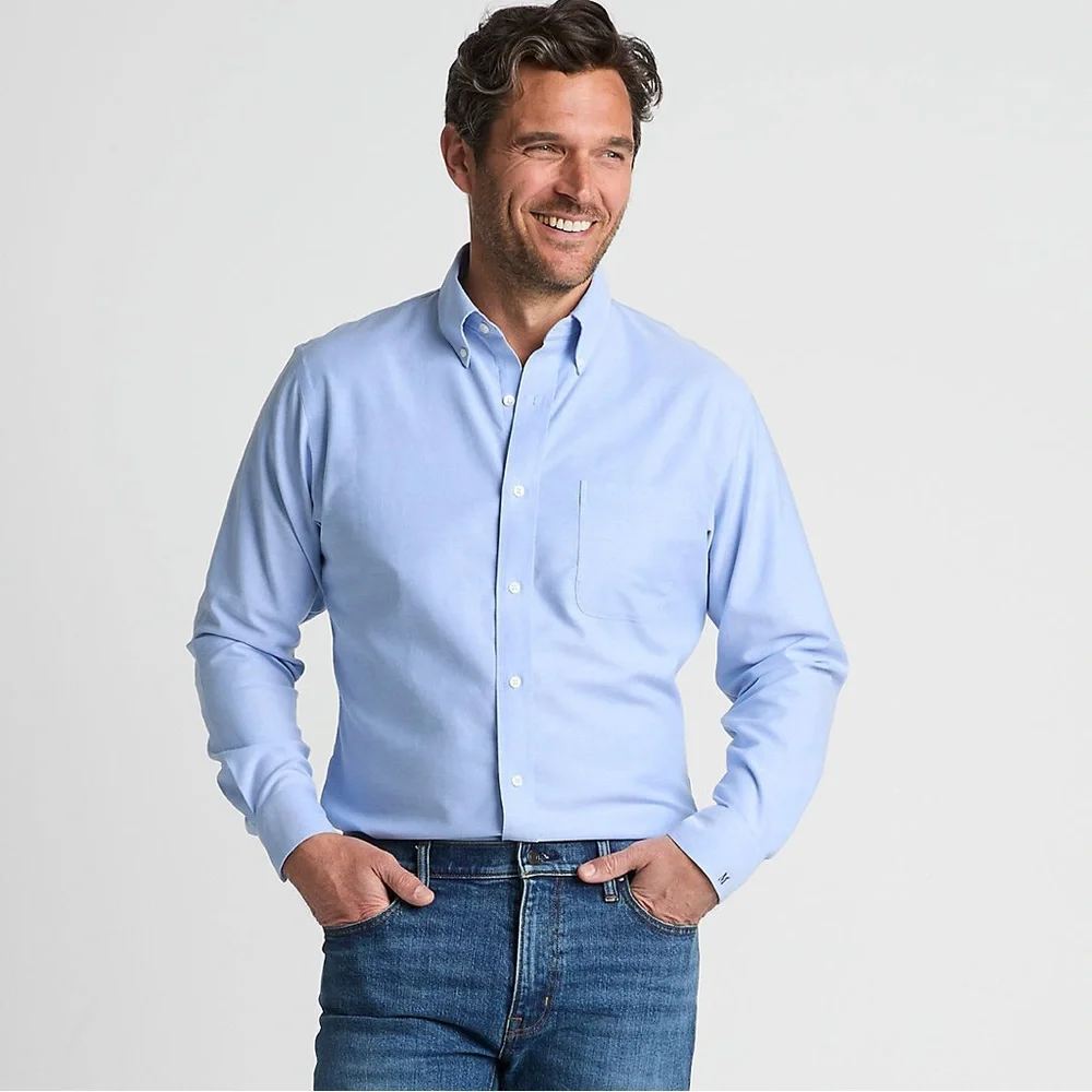 Like new! No Iron Button Down Oxford Shirt - light blue 16.5 x 33 - Picture 2 of 9